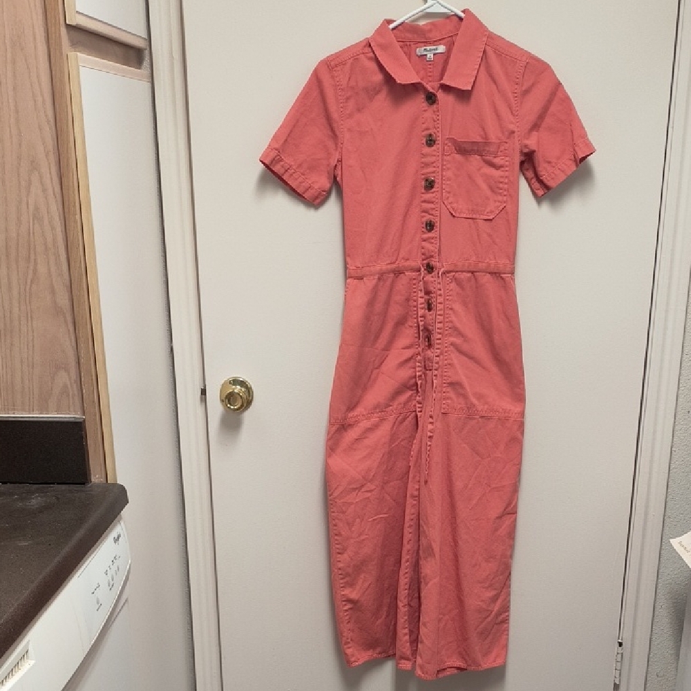 Madewell Dusty Coral Wide Leg Jumpsuit